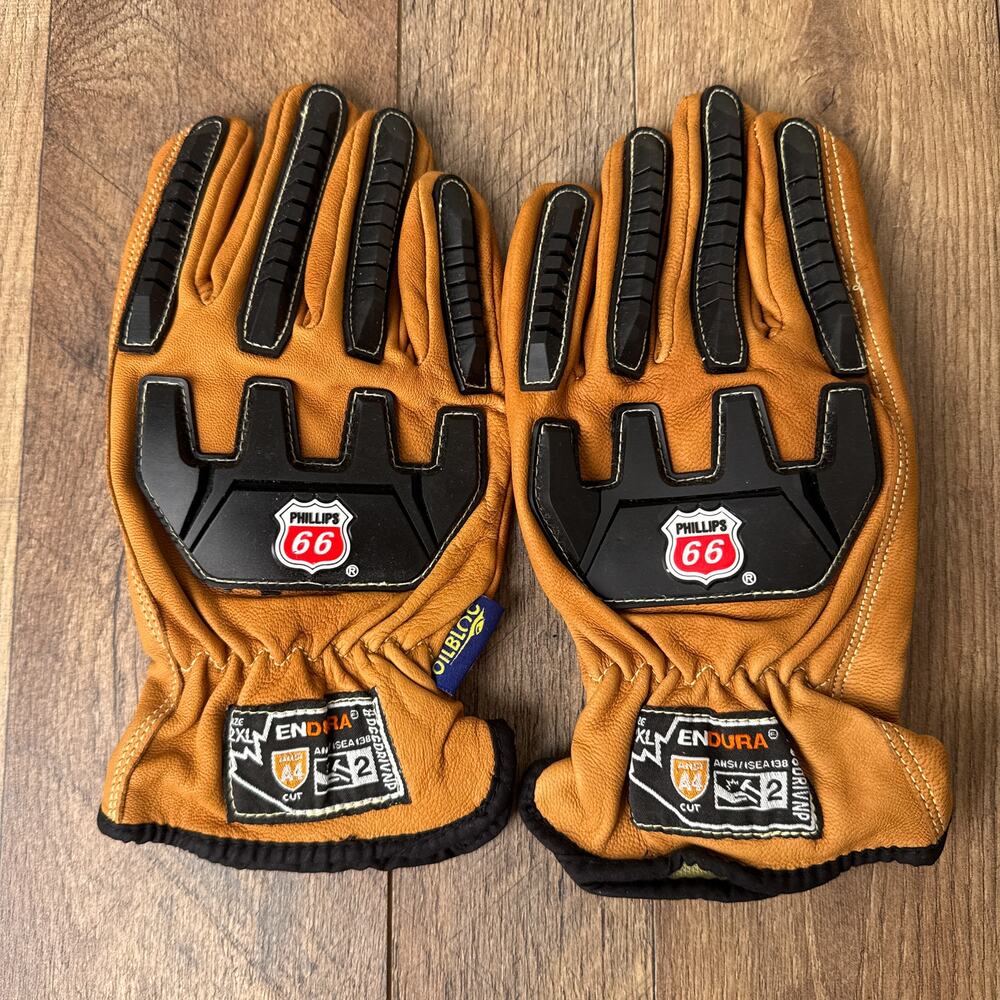Work Gloves OILBLOC Endura Phillips 66 Leather ANSI A4 Cut-Resistant‎ SZ 2XL